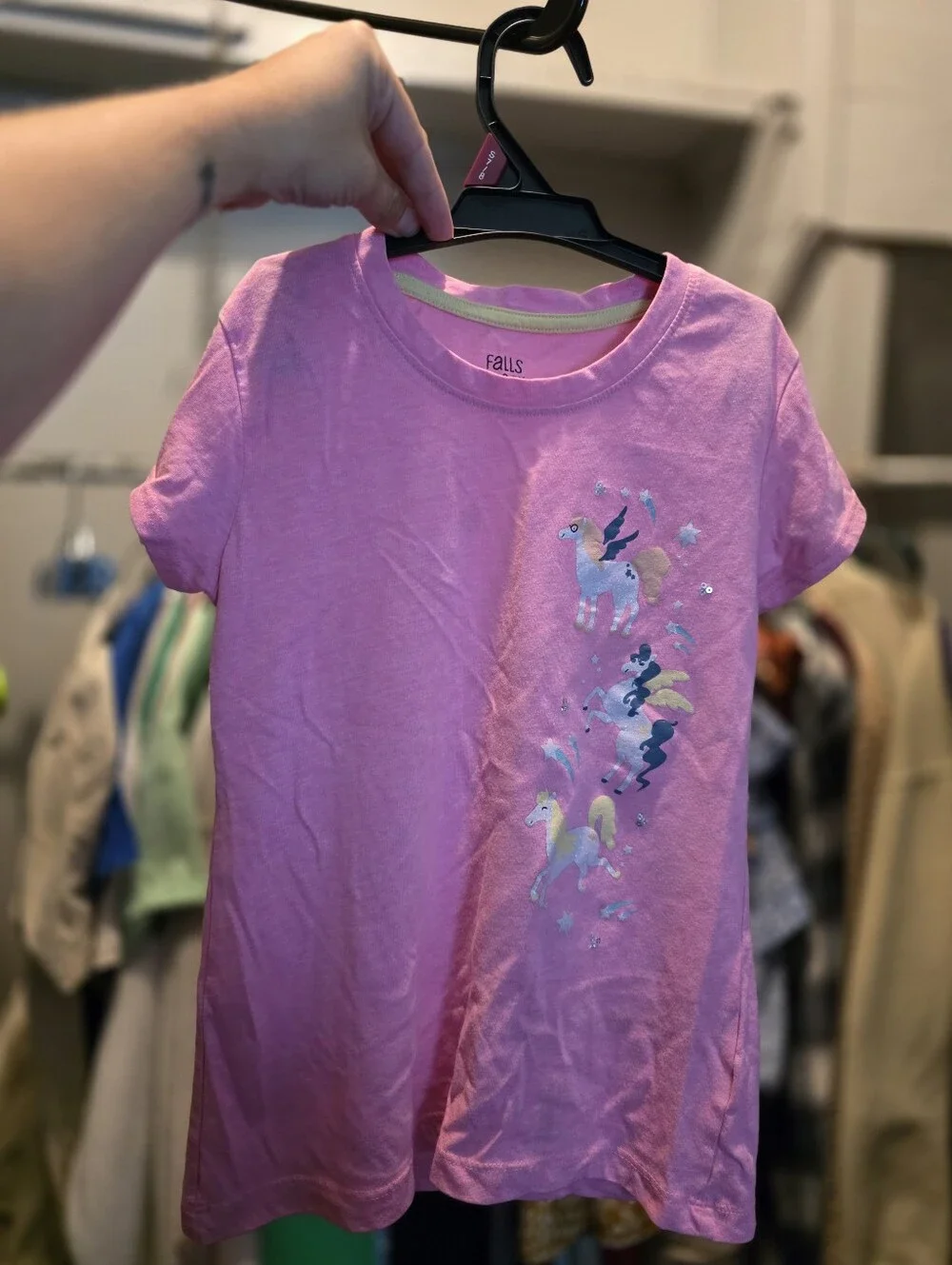 Falls Creek Girls Pink Horse T-Shirt